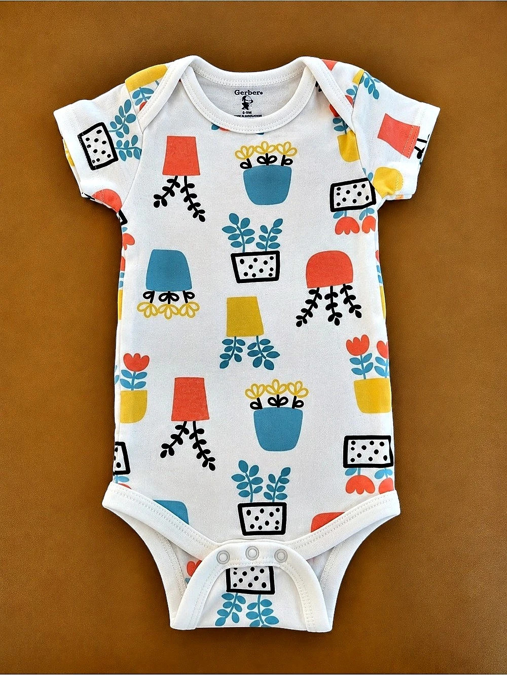 Gerber Baby Bodysuit in White & Blue